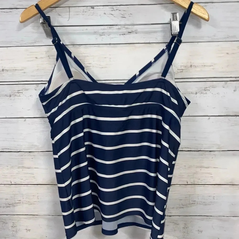 Merona Blue & White Stripe Tankini - Picture 2 of 4